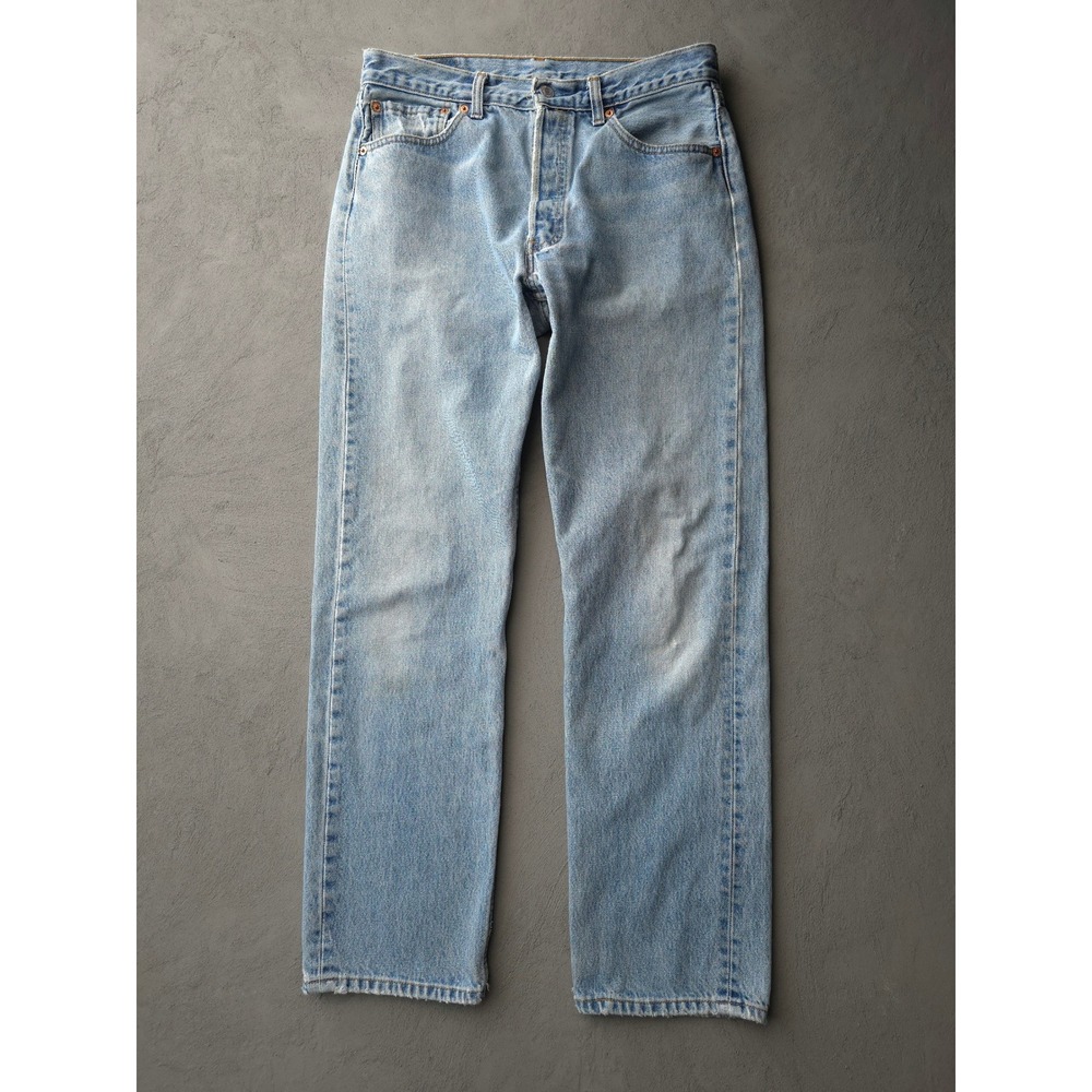 Vintage 90s 501 Straight Leg Jeans 30x29 Light Wash Denim Made in Canada Levi's